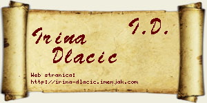 Irina Dlačić vizit kartica